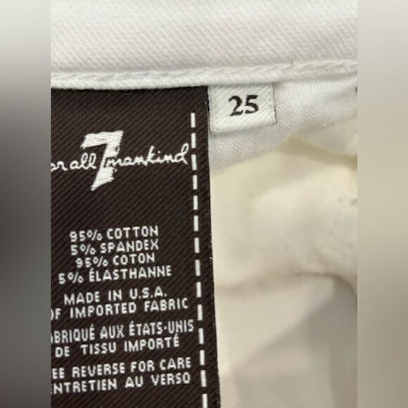 7 For All Mankind White Slim Straight Leg Jeans - Picture 8 of 10